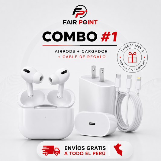 Airpods Gen 3 + Cargador (carga rápida) + Cable tipo c